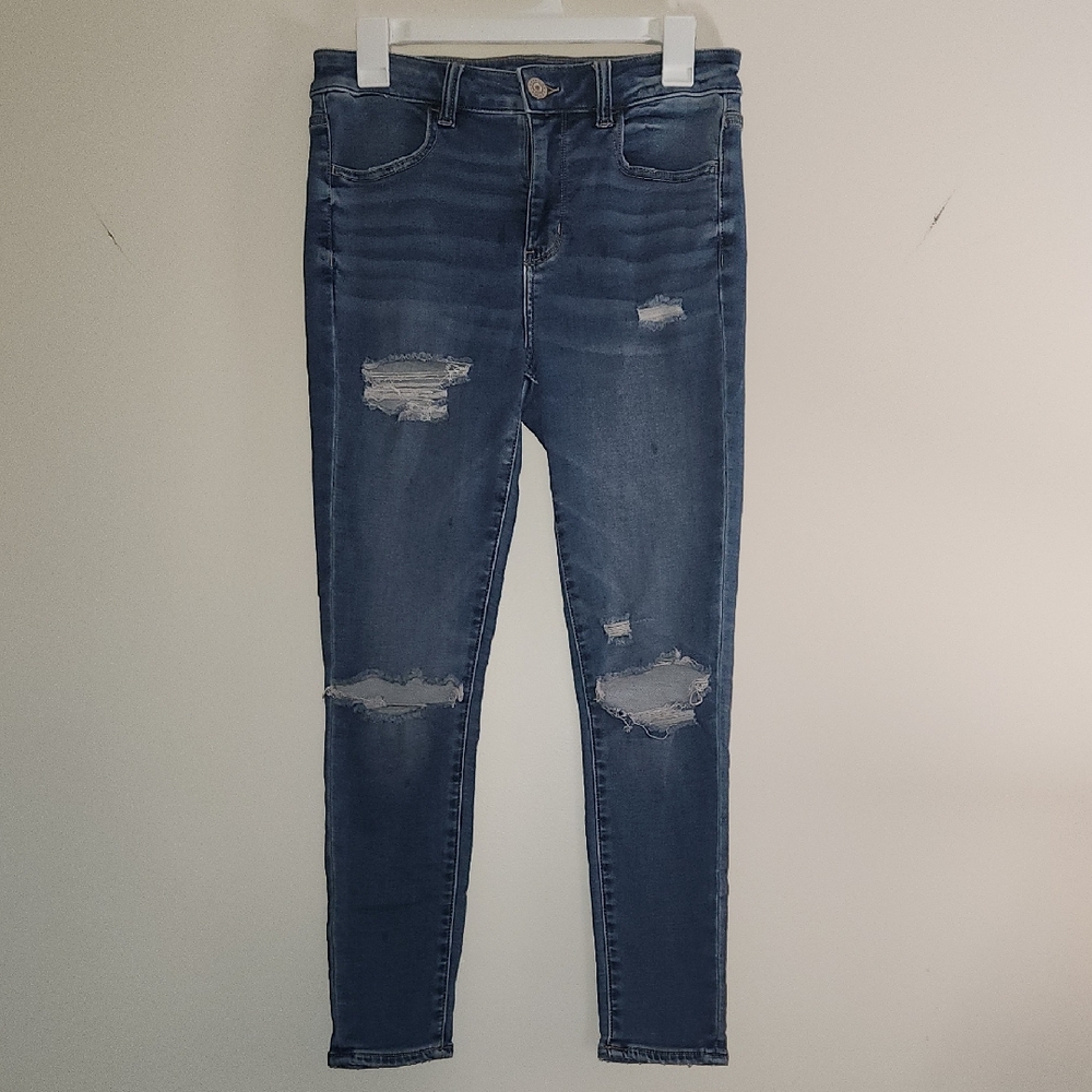 American Eagle High-Rise Jeggings,  Distressed Skinny Jeans
